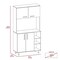 Tuhome 95 Pantry Kit, Four Legs, Double Door Cabinet, Three Shelves, White ALB5576 - alternate 2